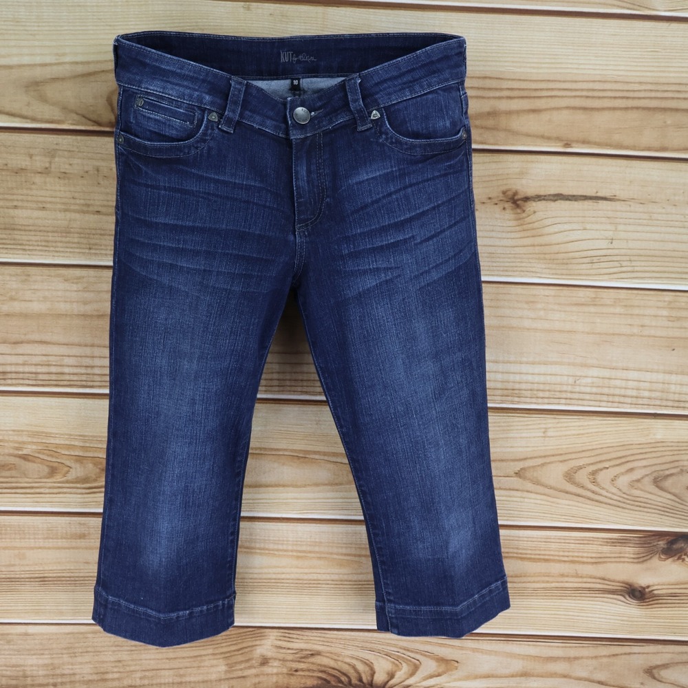 Kut From The Cloth Capri Jeans Womens‎ Size 10 Blue Cotton Blend Mid Rise